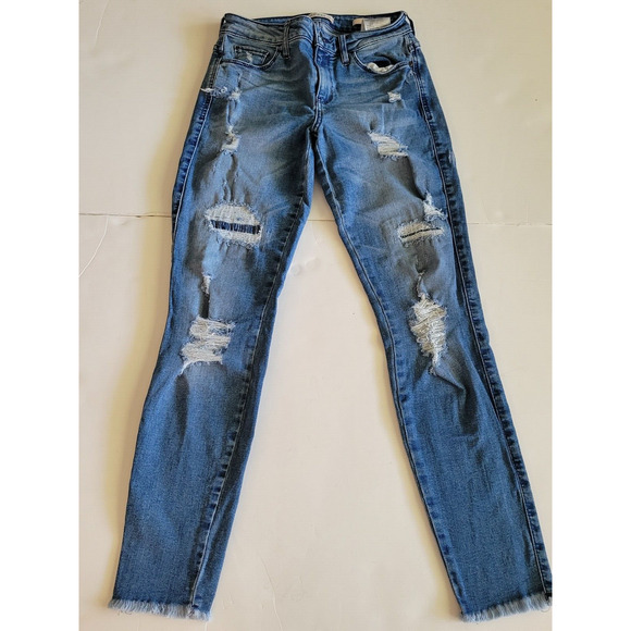 Guess Sexy Curve Distressed Ripped Skinny Jeans Womens 26 - Picture 1 of 16